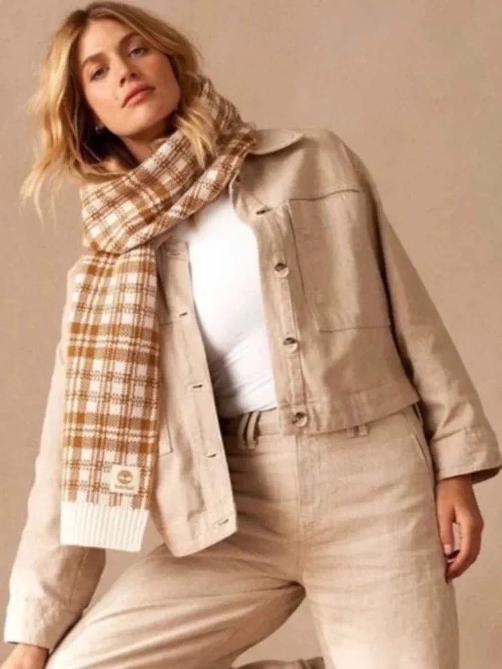 Timberland Buffalo Plaid Fall Winter Scarf Unisex